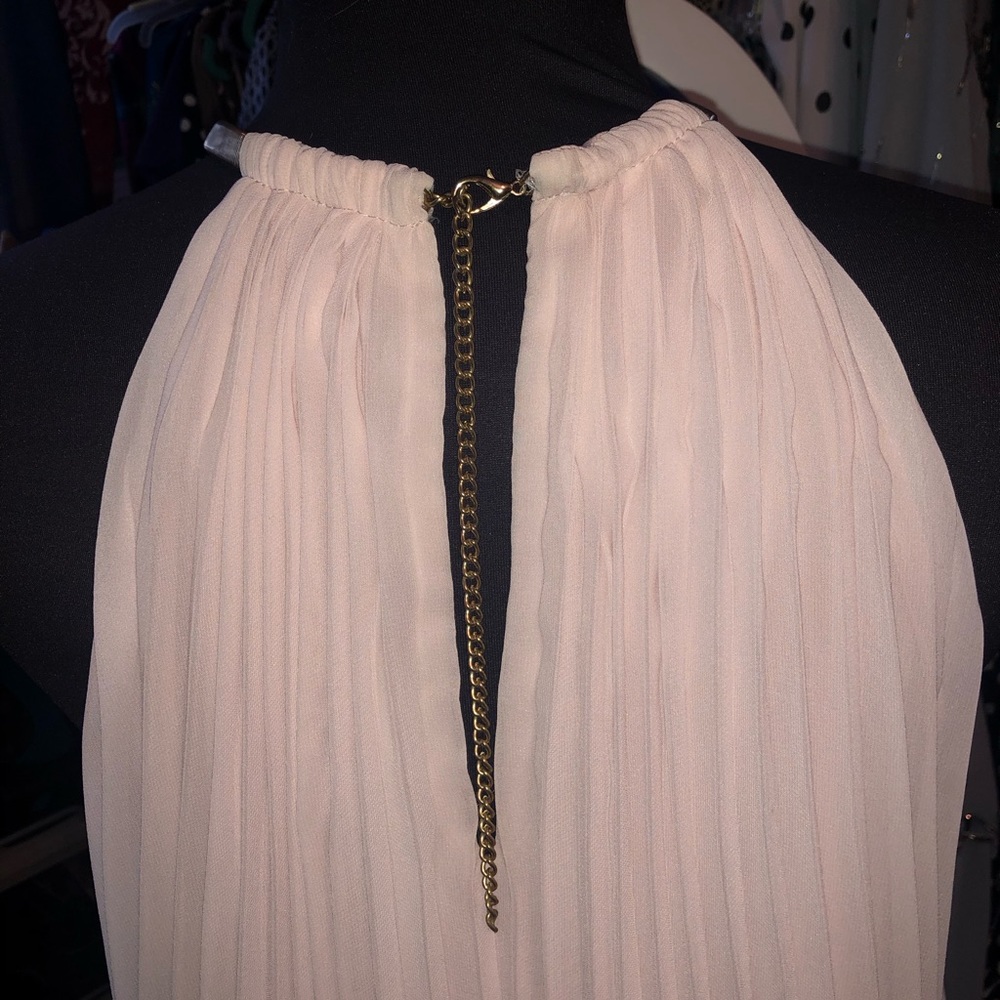 MSK Blush pale pink pleated gown